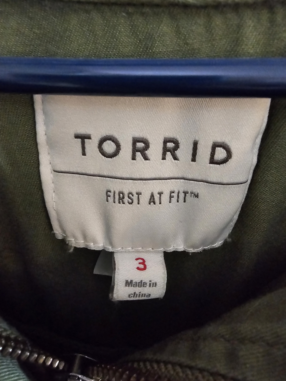 torrid Olive Green Utility Jacket with Gray Hood & Sleeves - Picture 5 of 6